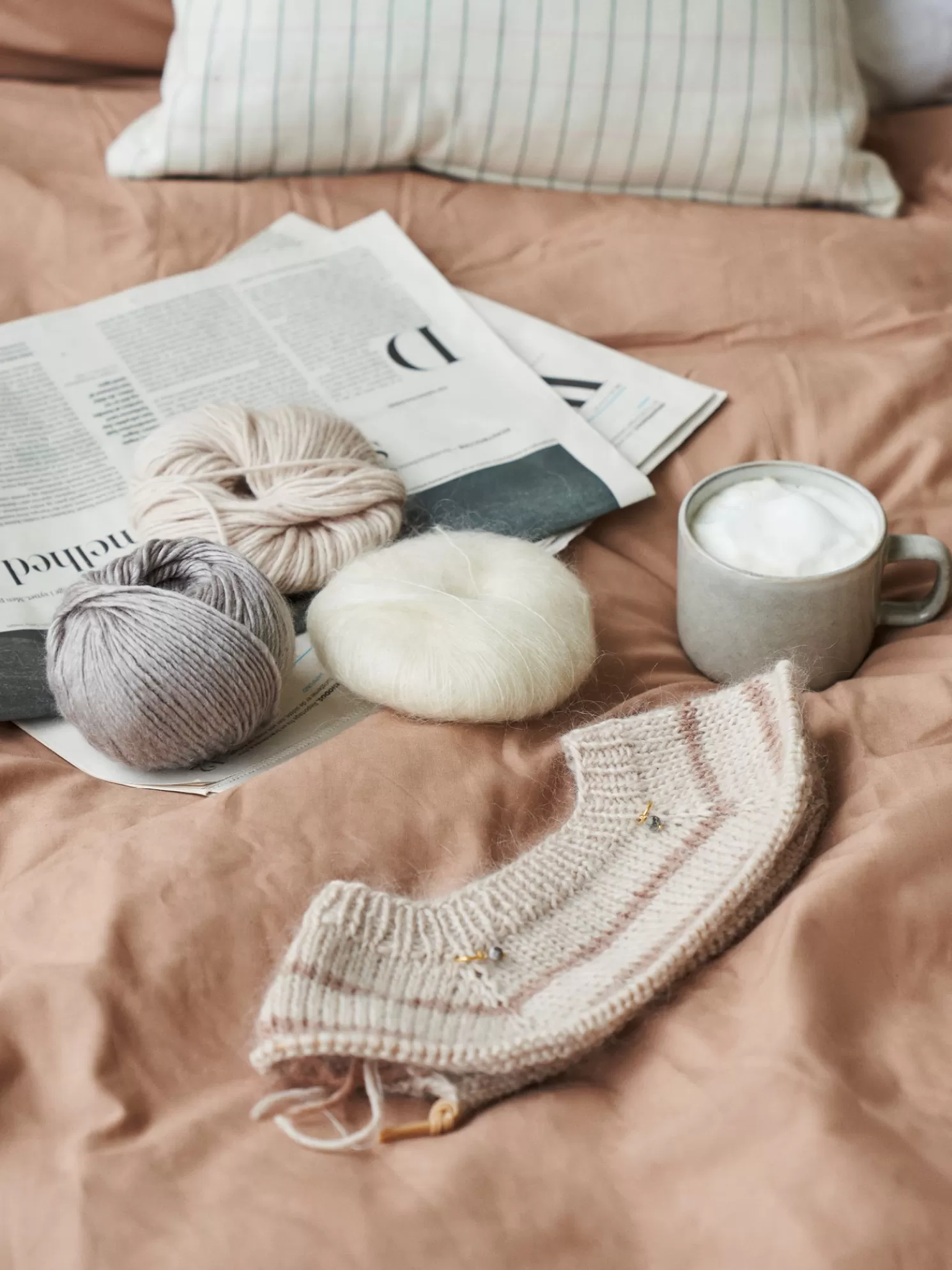 Online Søstrene Grene Schweiz Mohair-Nylon-Garn Off White